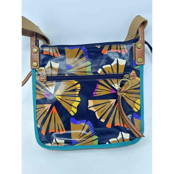 Fossil Purse Crossbody Canvas Bag Coated Key Per School Pencil Teacher Abstract - Picture 3 of 12